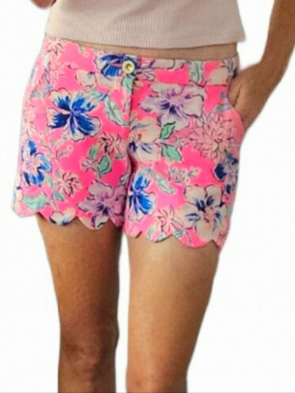 LILLY PULITZER Buttercup Knit Short in Pink Isle Last Bud Not Least